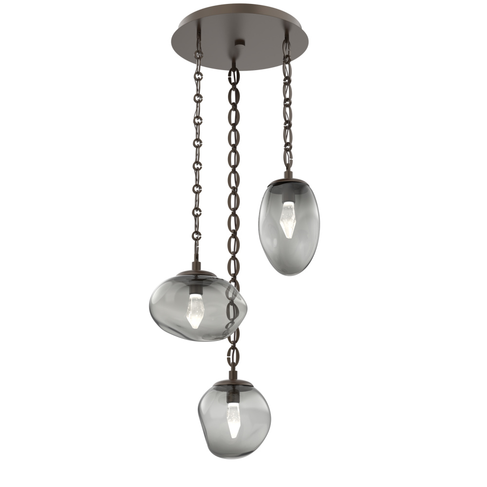 Cosmos Round 3pc Multi-Pendant with Chain (LED)