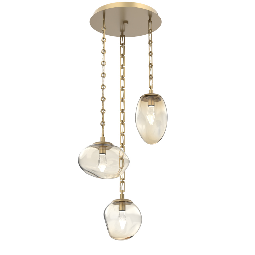 Cosmos Round 3pc Multi-Pendant with Chain (LED)