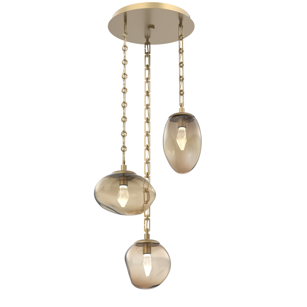 Cosmos Round 3pc Multi-Pendant with Chain (LED)