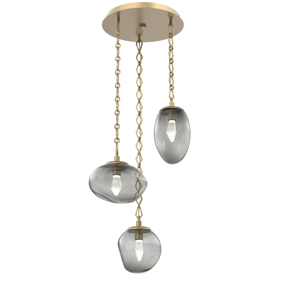 Cosmos Round 3pc Multi-Pendant with Chain (LED)