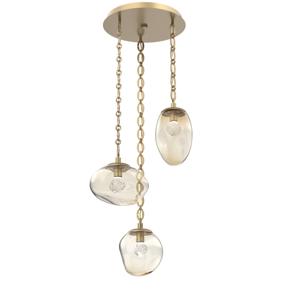Cosmos Round 3pc Multi-Pendant with Chain (LED)