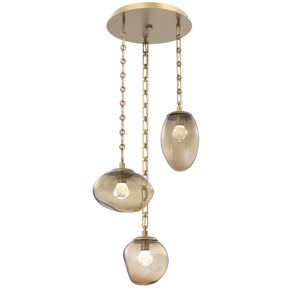 Cosmos Round 3pc Multi-Pendant with Chain (LED)