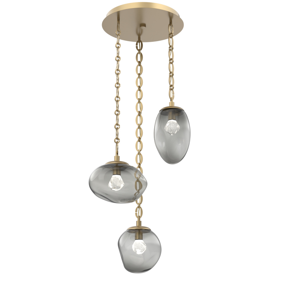 Cosmos Round 3pc Multi-Pendant with Chain (LED)