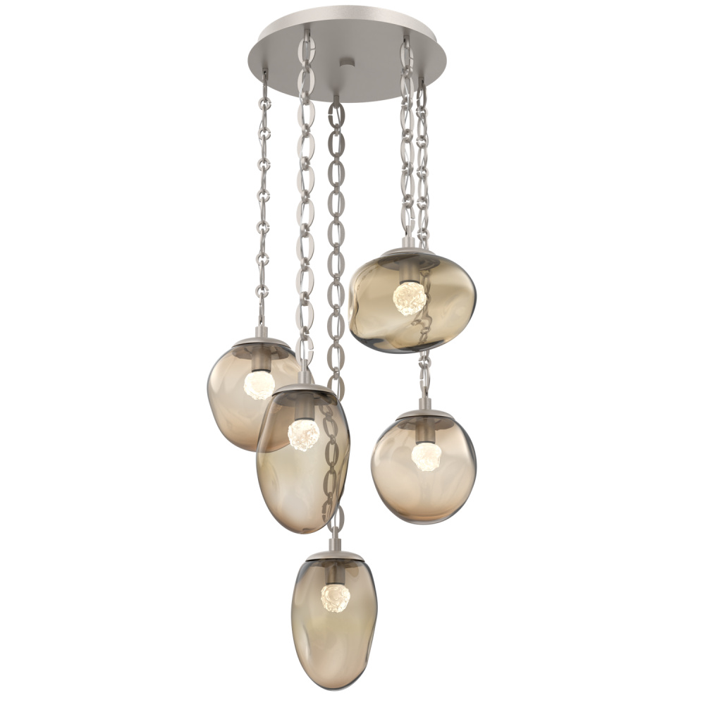 Cosmos Round 5pc Multi-Pendant with Chain (LED)
