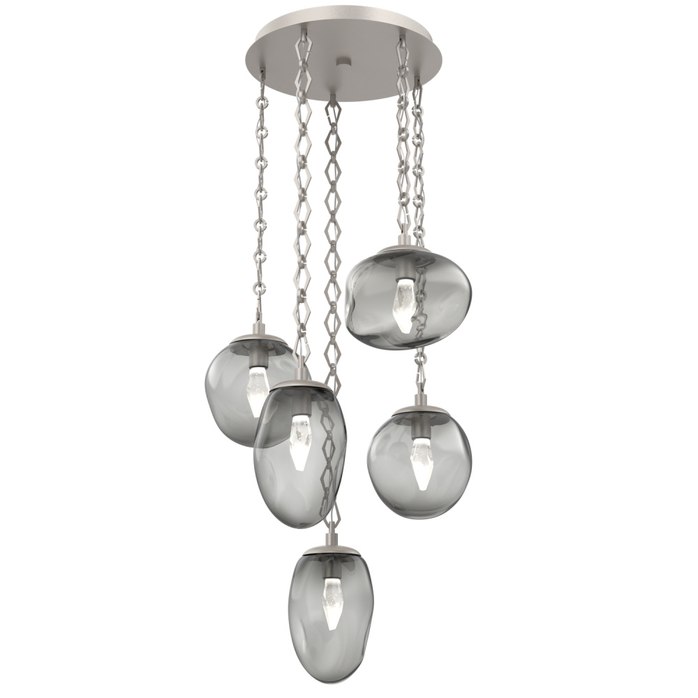 Cosmos Round 5pc Multi-Pendant with Chain (LED)