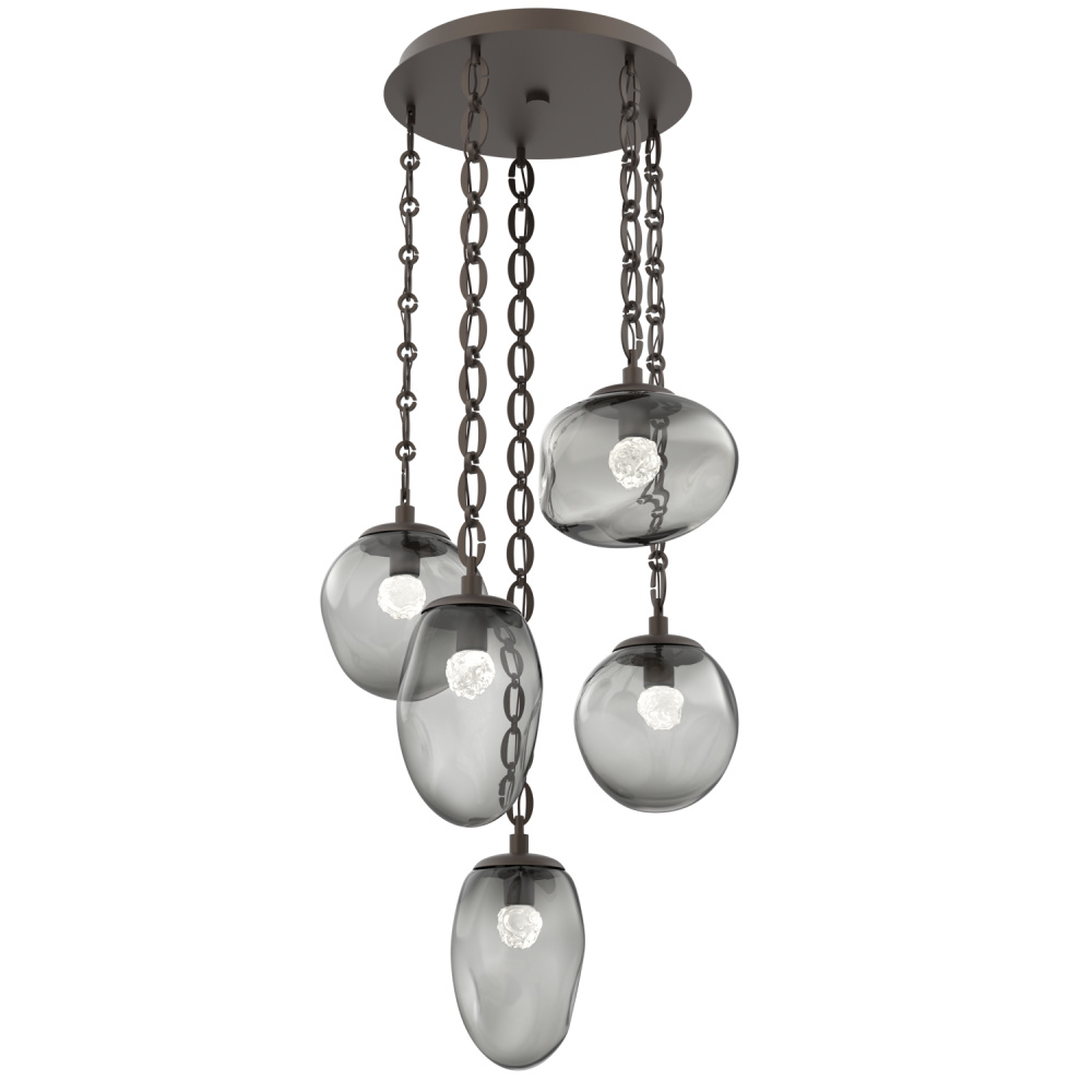 Cosmos Round 5pc Multi-Pendant with Chain (LED)