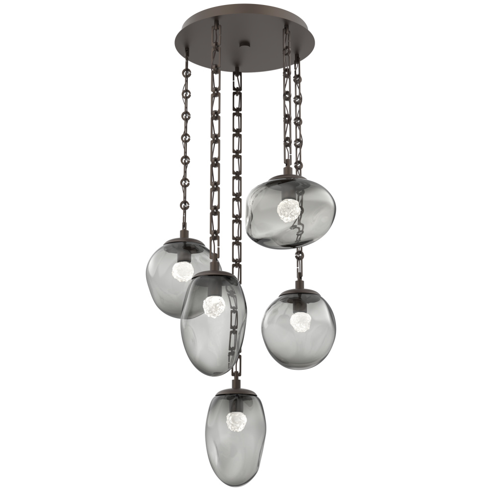 Cosmos Round 5pc Multi-Pendant with Chain (LED)