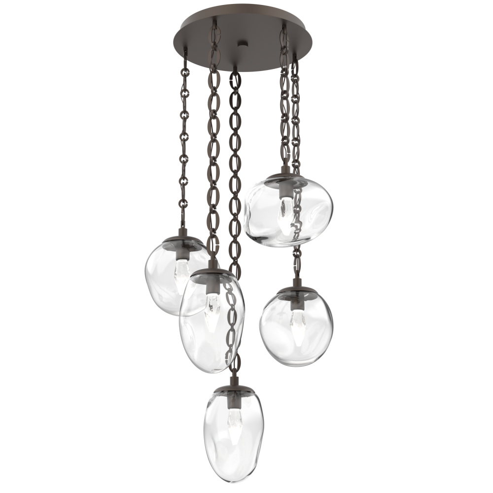 Cosmos Round 5pc Multi-Pendant with Chain (LED)