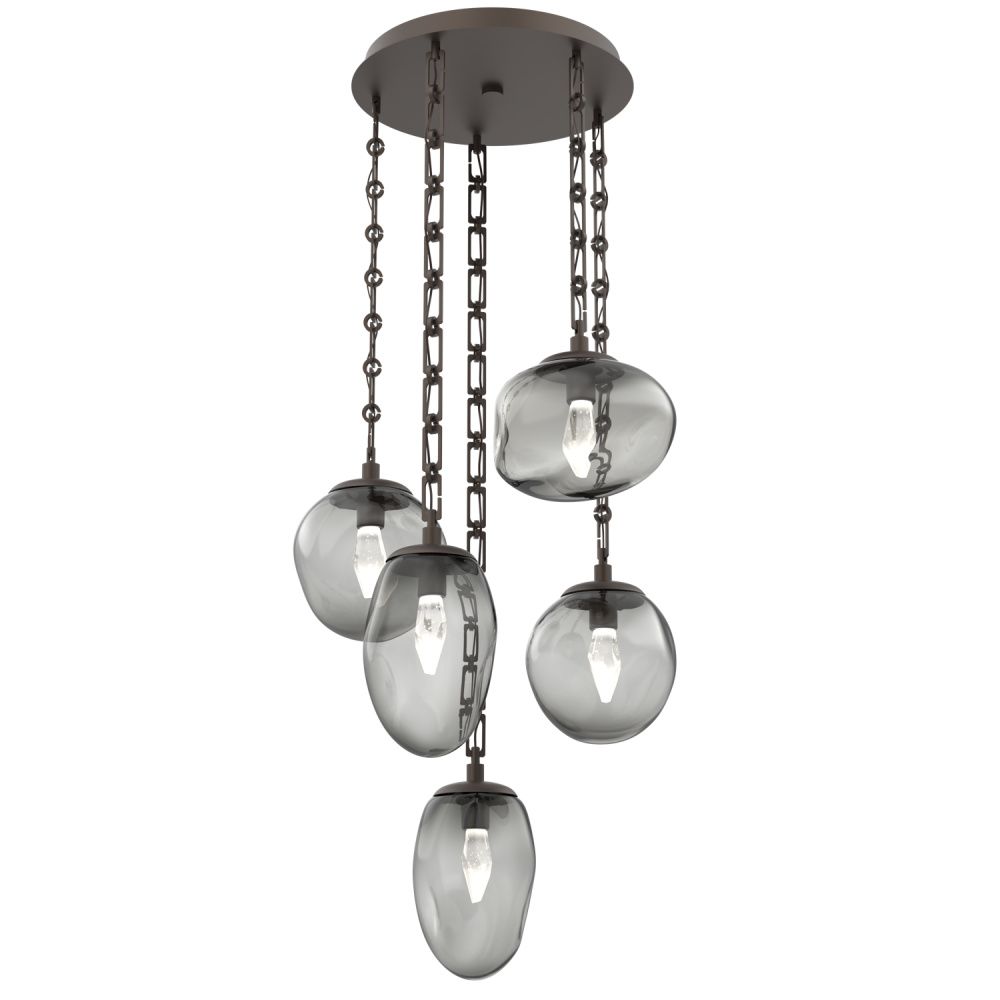 Cosmos Round 5pc Multi-Pendant with Chain (LED)