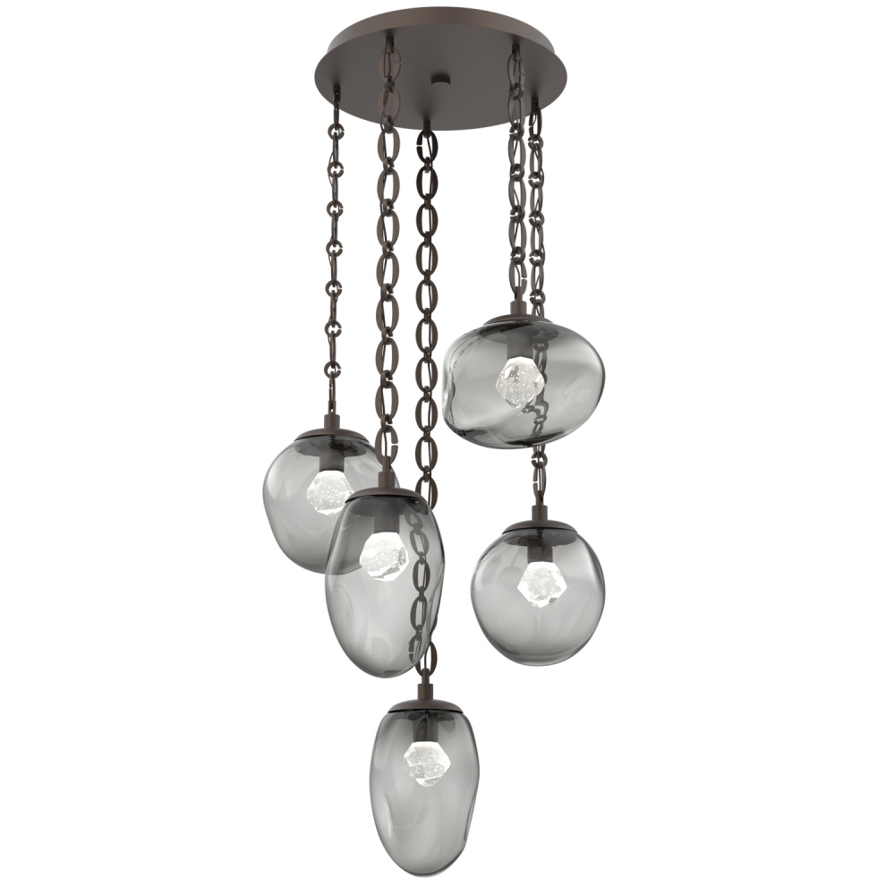 Cosmos Round 5pc Multi-Pendant with Chain (LED)