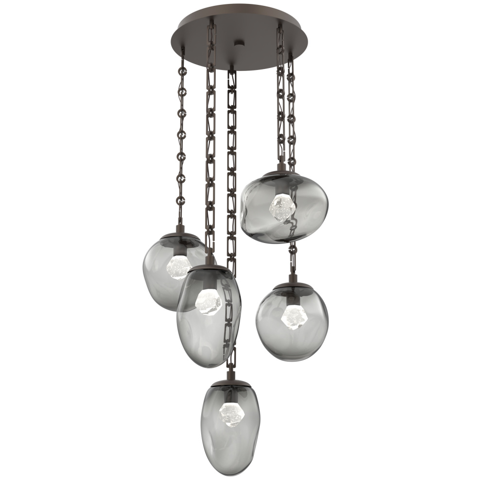 Cosmos Round 5pc Multi-Pendant with Chain (LED)