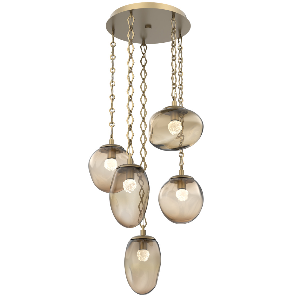Cosmos Round 5pc Multi-Pendant with Chain (LED)