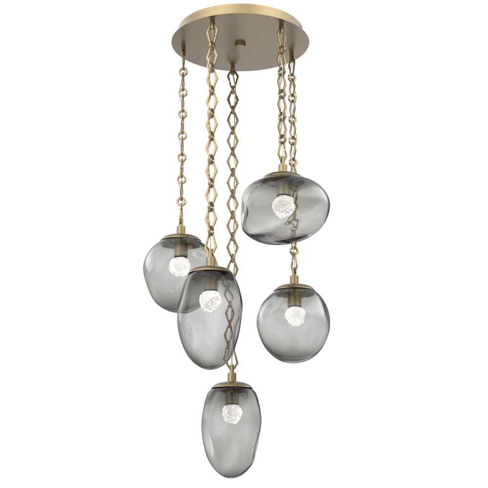 Cosmos Round 5pc Multi-Pendant with Chain (LED)