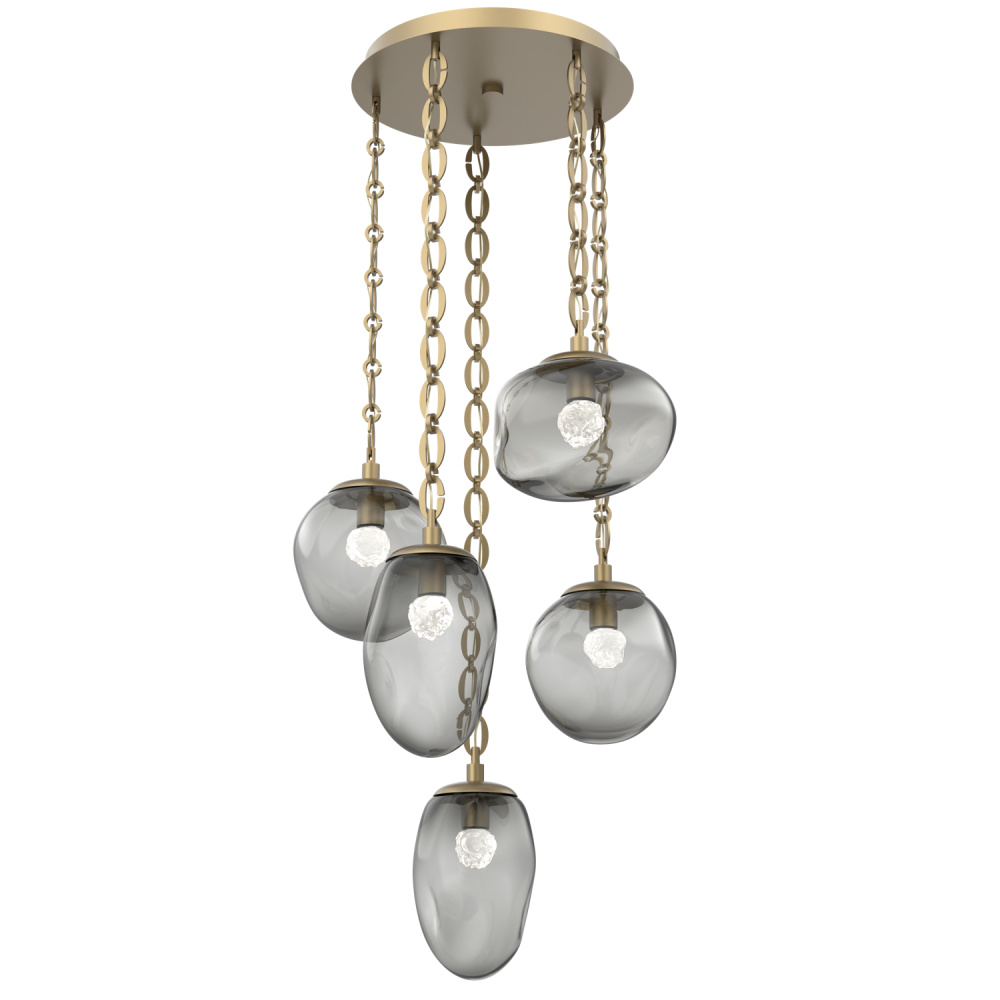 Cosmos Round 5pc Multi-Pendant with Chain (LED)
