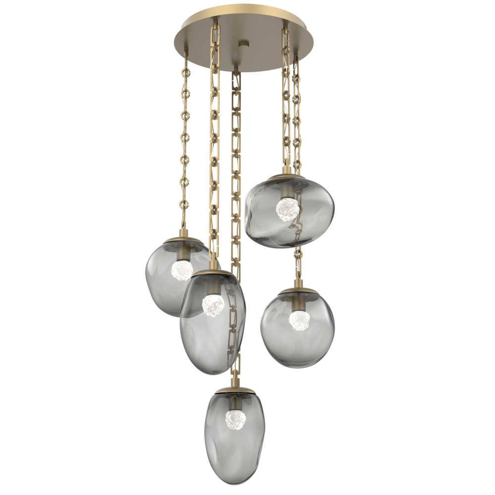 Cosmos Round 5pc Multi-Pendant with Chain (LED)