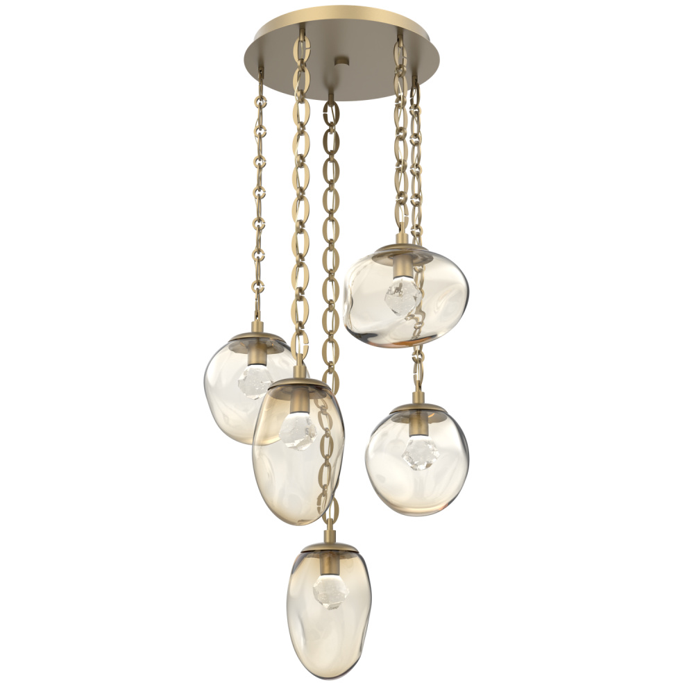 Cosmos Round 5pc Multi-Pendant with Chain (LED)