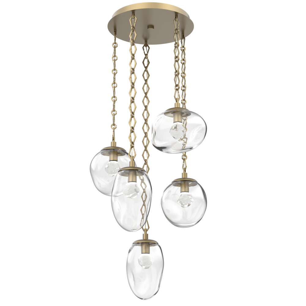 Cosmos Round 5pc Multi-Pendant with Chain (LED)