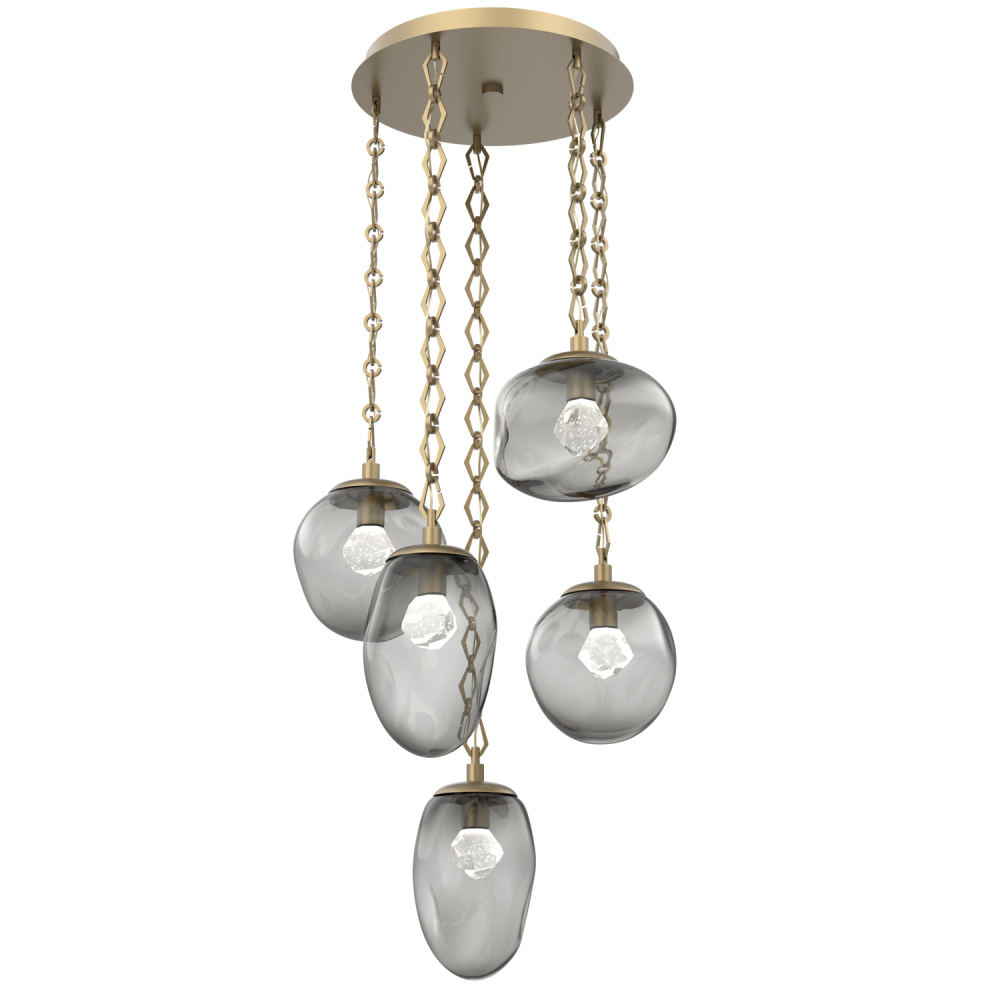 Cosmos Round 5pc Multi-Pendant with Chain (LED)