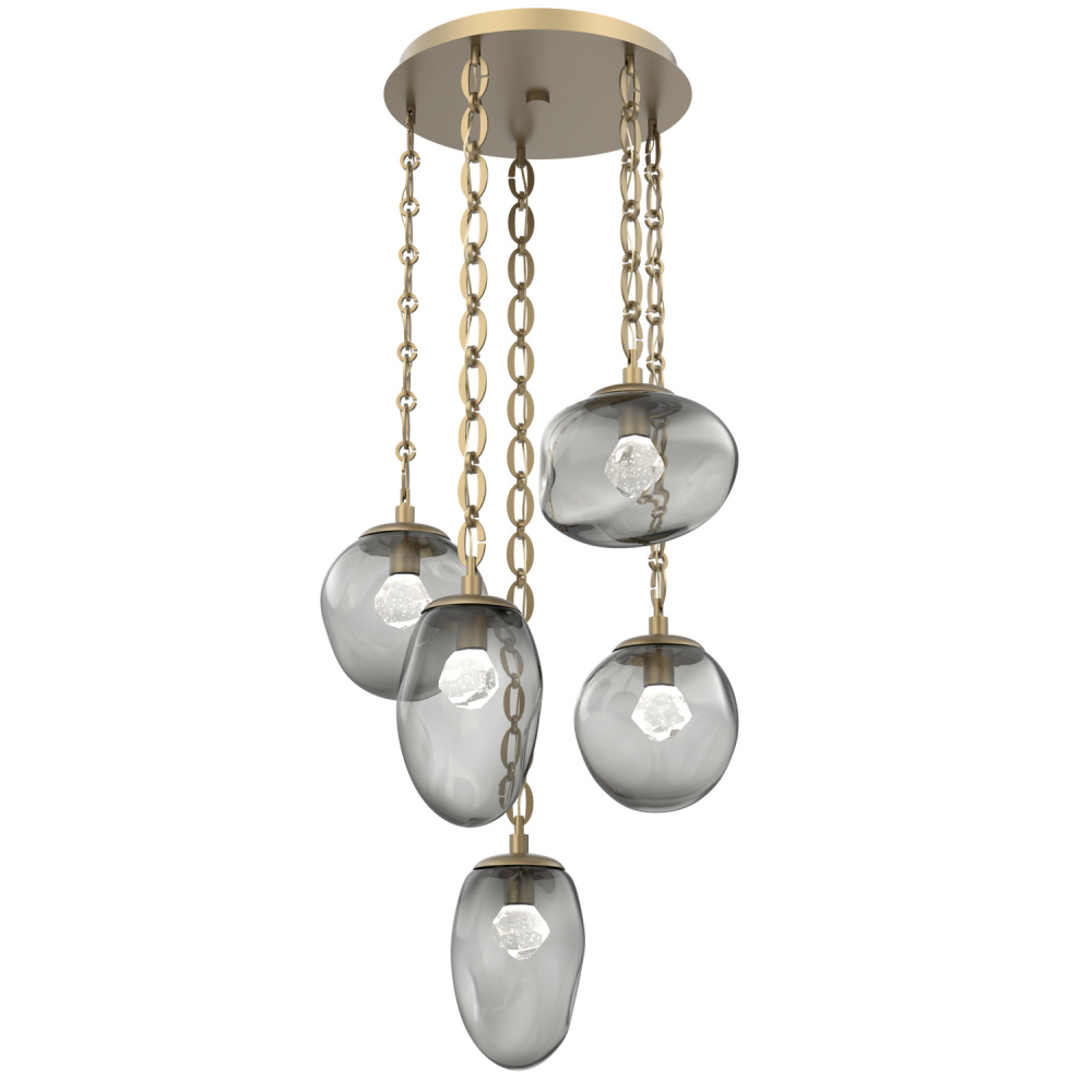 Cosmos Round 5pc Multi-Pendant with Chain (LED)