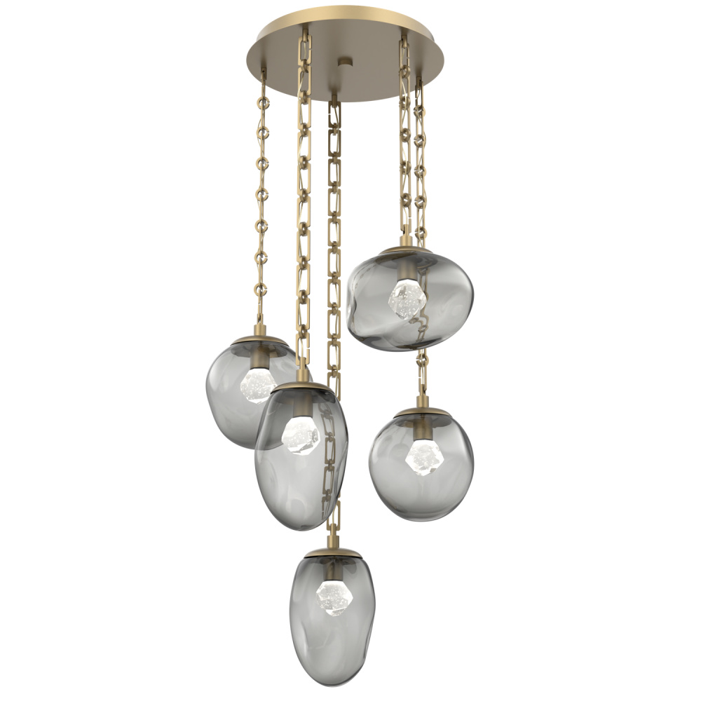 Cosmos Round 5pc Multi-Pendant with Chain (LED)