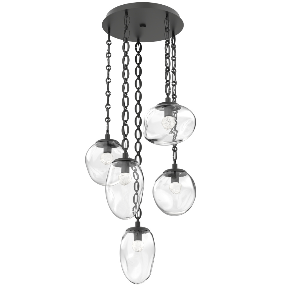 Cosmos Round 5pc Multi-Pendant with Chain (LED)