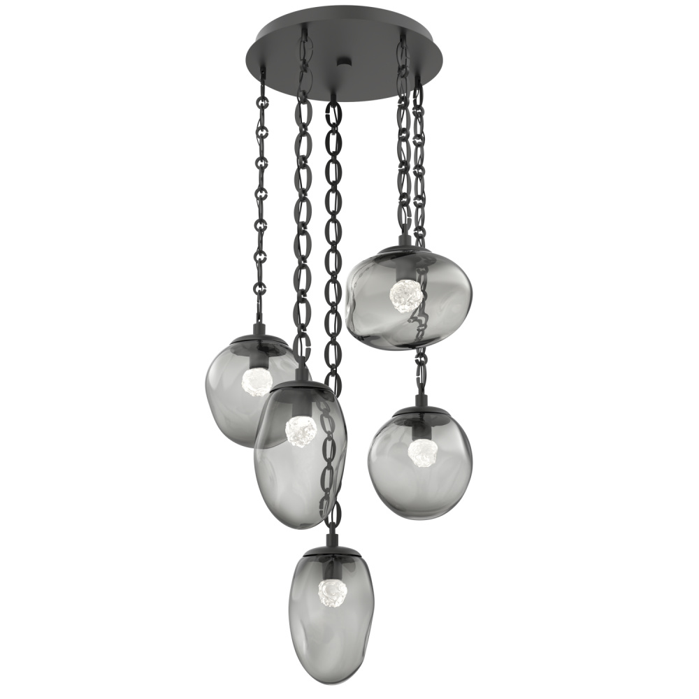 Cosmos Round 5pc Multi-Pendant with Chain (LED)
