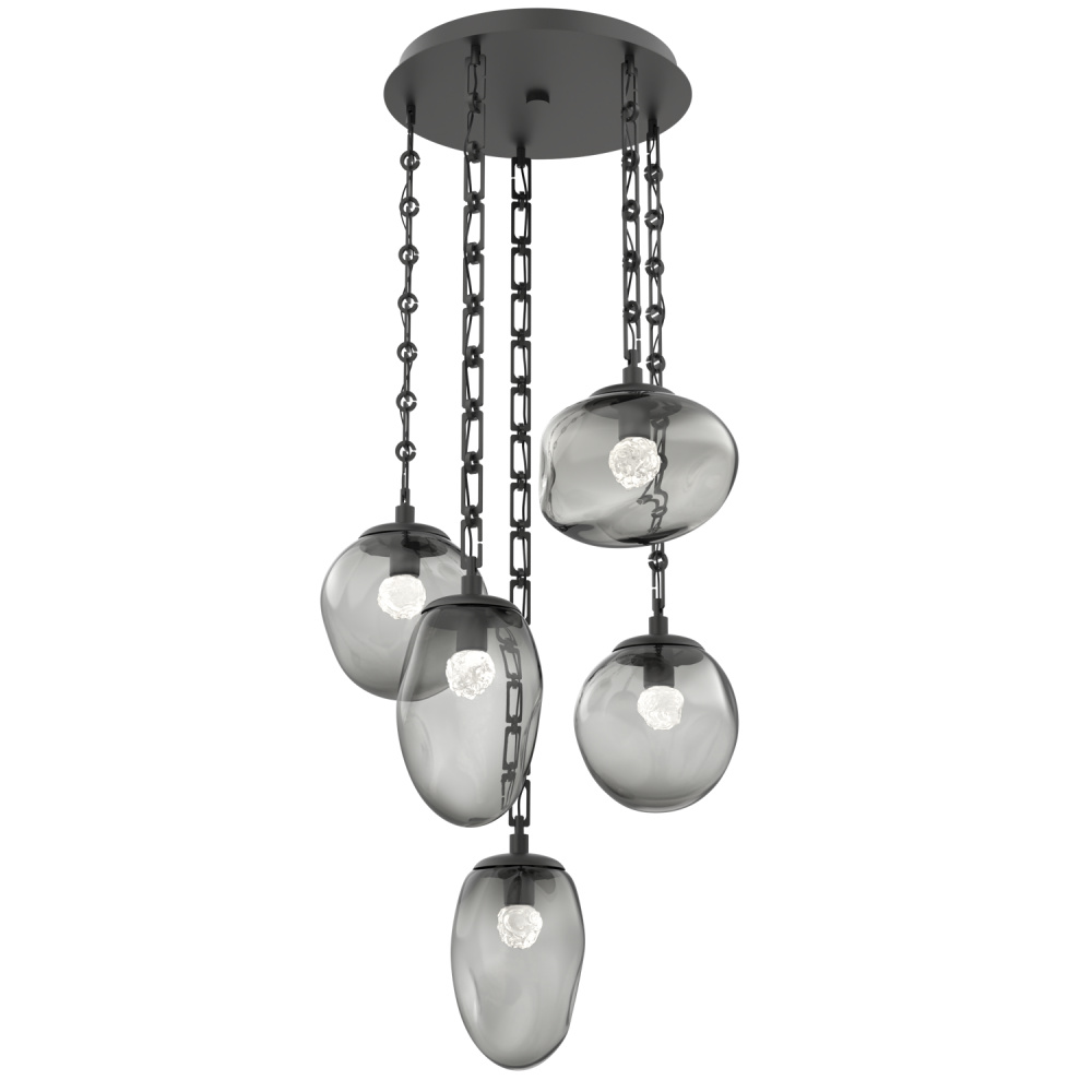 Cosmos Round 5pc Multi-Pendant with Chain (LED)