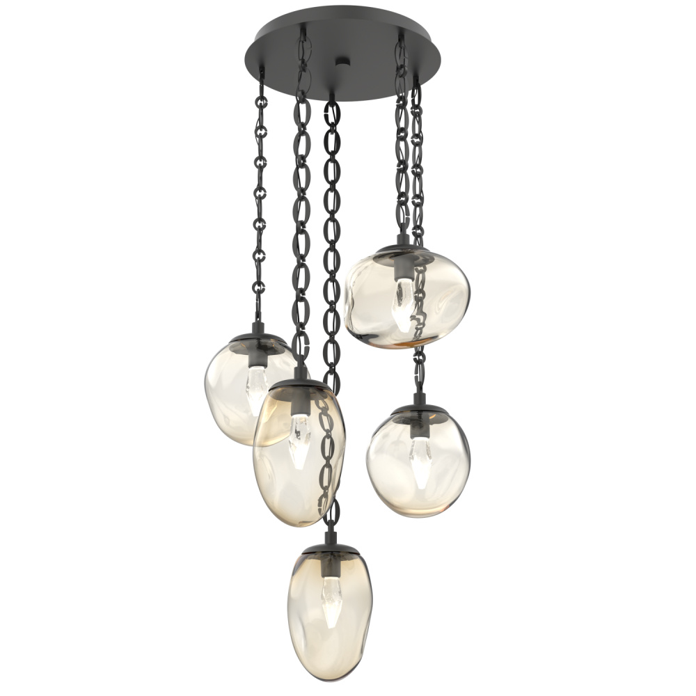 Cosmos Round 5pc Multi-Pendant with Chain (LED)