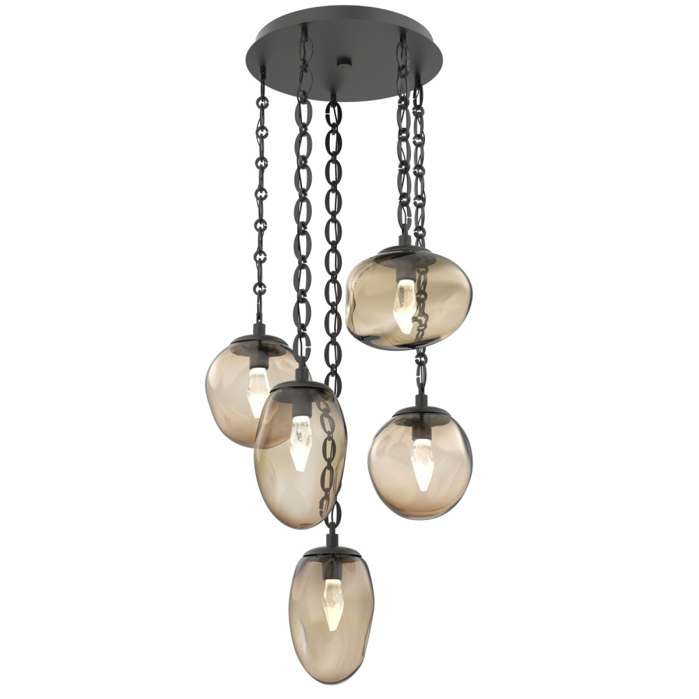 Cosmos Round 5pc Multi-Pendant with Chain (LED)