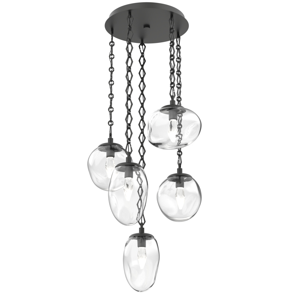 Cosmos Round 5pc Multi-Pendant with Chain (LED)