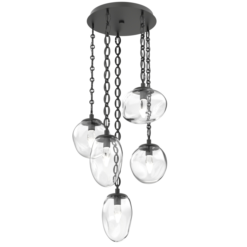 Cosmos Round 5pc Multi-Pendant with Chain (LED)