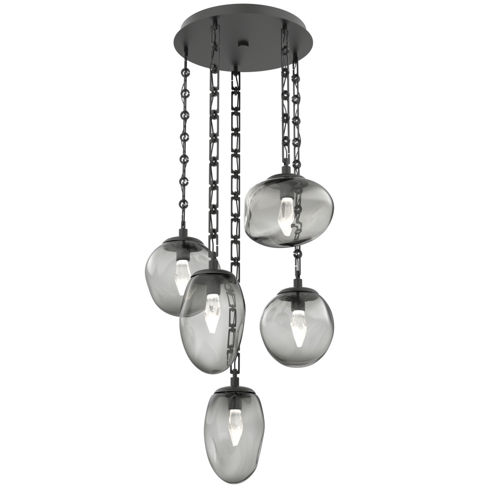 Cosmos Round 5pc Multi-Pendant with Chain (LED)