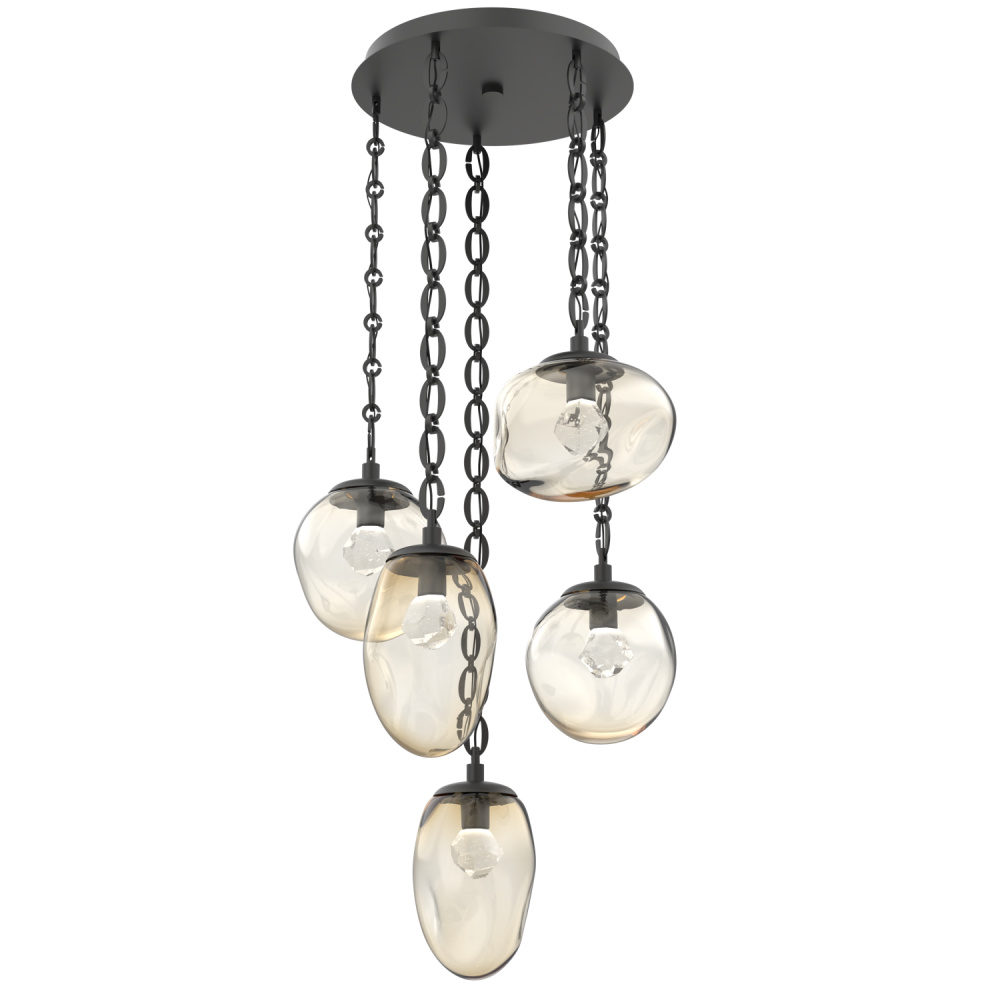 Cosmos Round 5pc Multi-Pendant with Chain (LED)