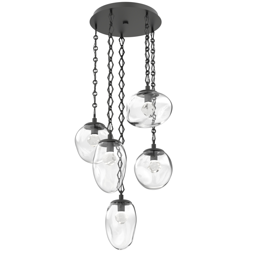 Cosmos Round 5pc Multi-Pendant with Chain (LED)
