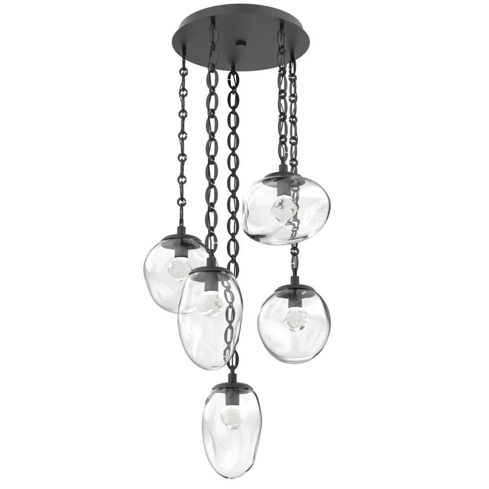 Cosmos Round 5pc Multi-Pendant with Chain (LED)
