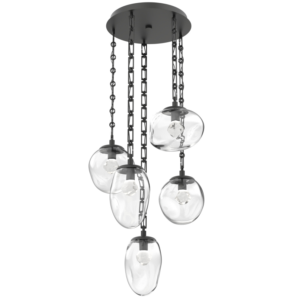 Cosmos Round 5pc Multi-Pendant with Chain (LED)