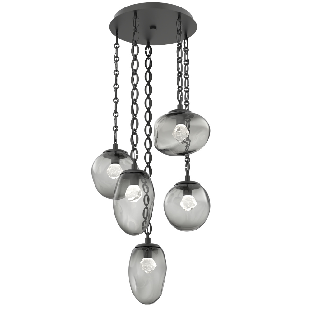Cosmos Round 5pc Multi-Pendant with Chain (LED)