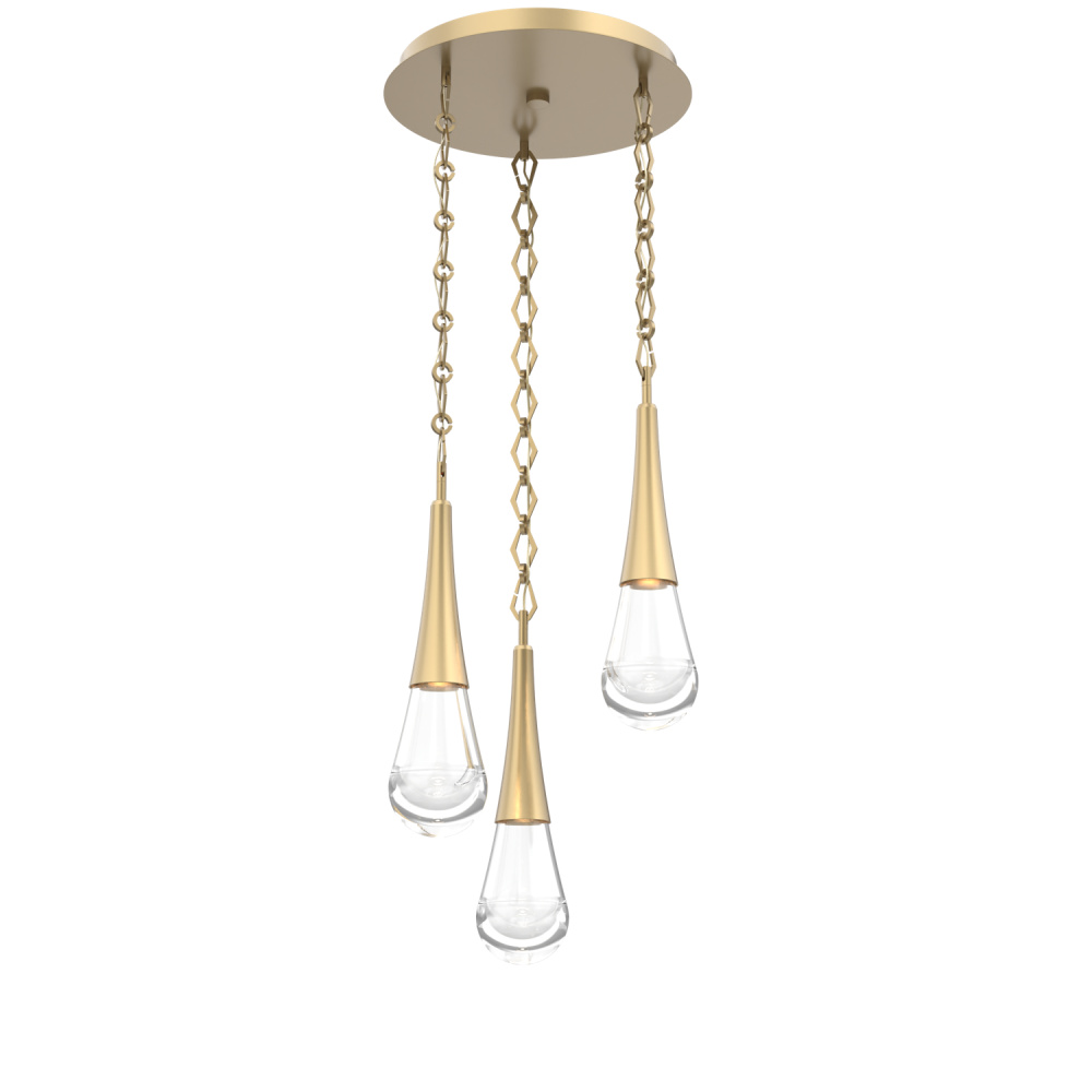 Raindrop Round 3pc Multi-Pendant with Chain