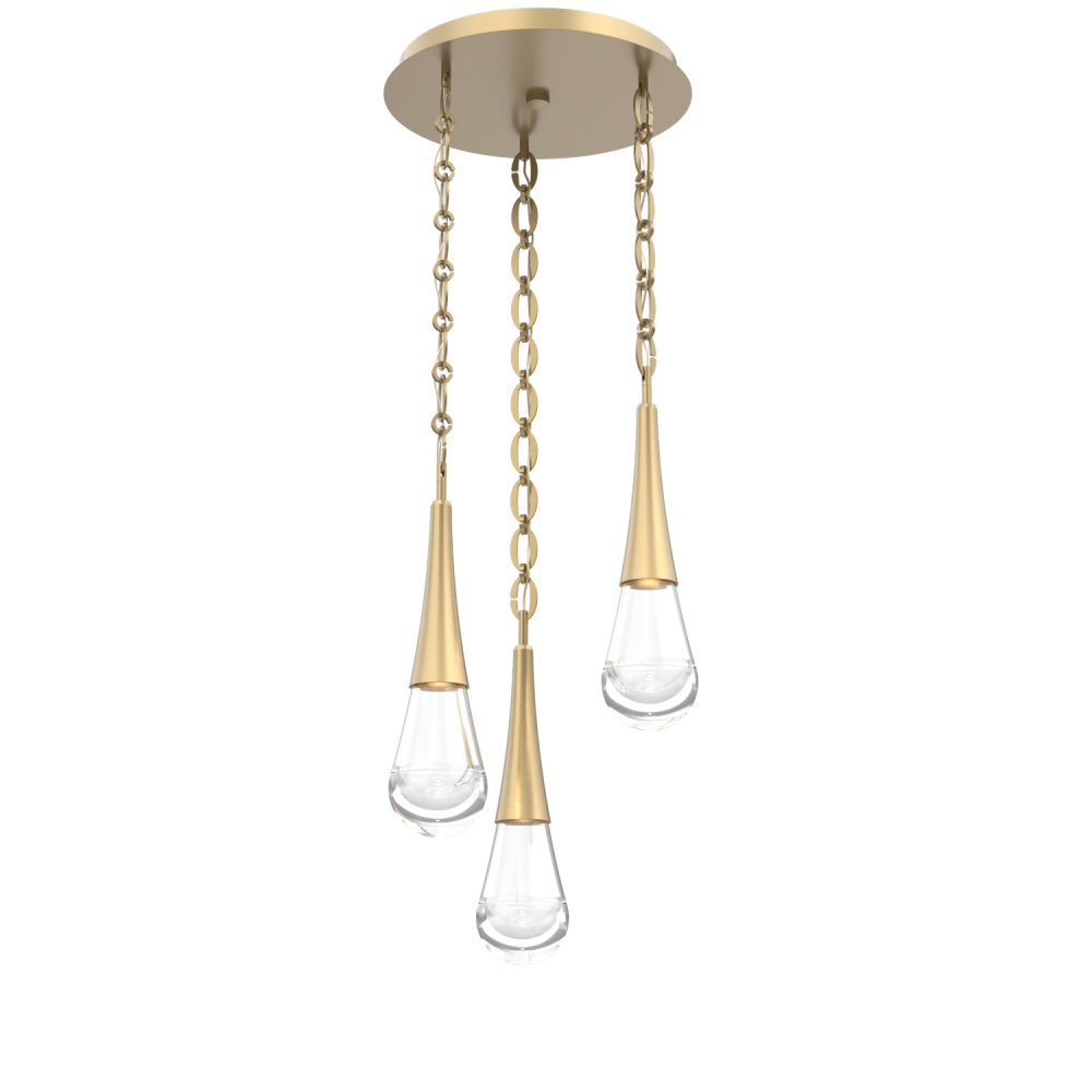 Raindrop Round 3pc Multi-Pendant with Chain