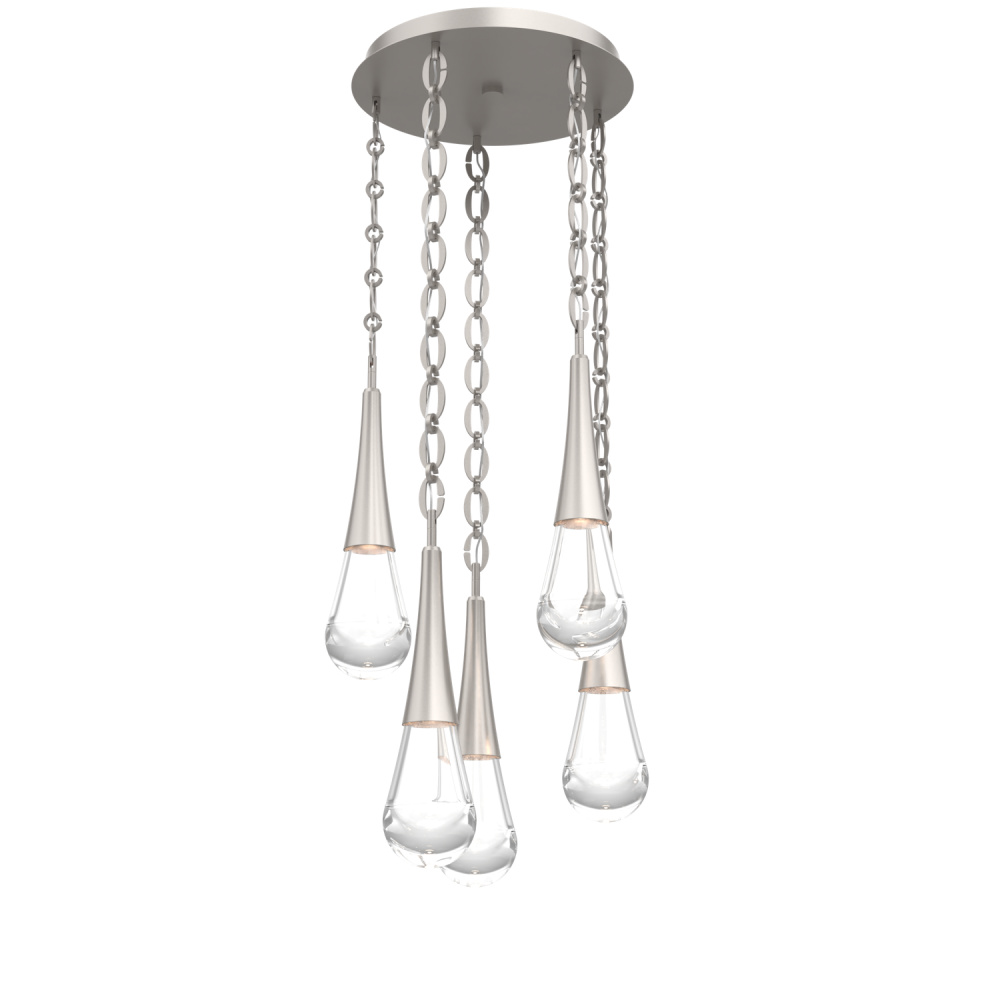 Raindrop Round 5pc Multi-Pendant with Chain