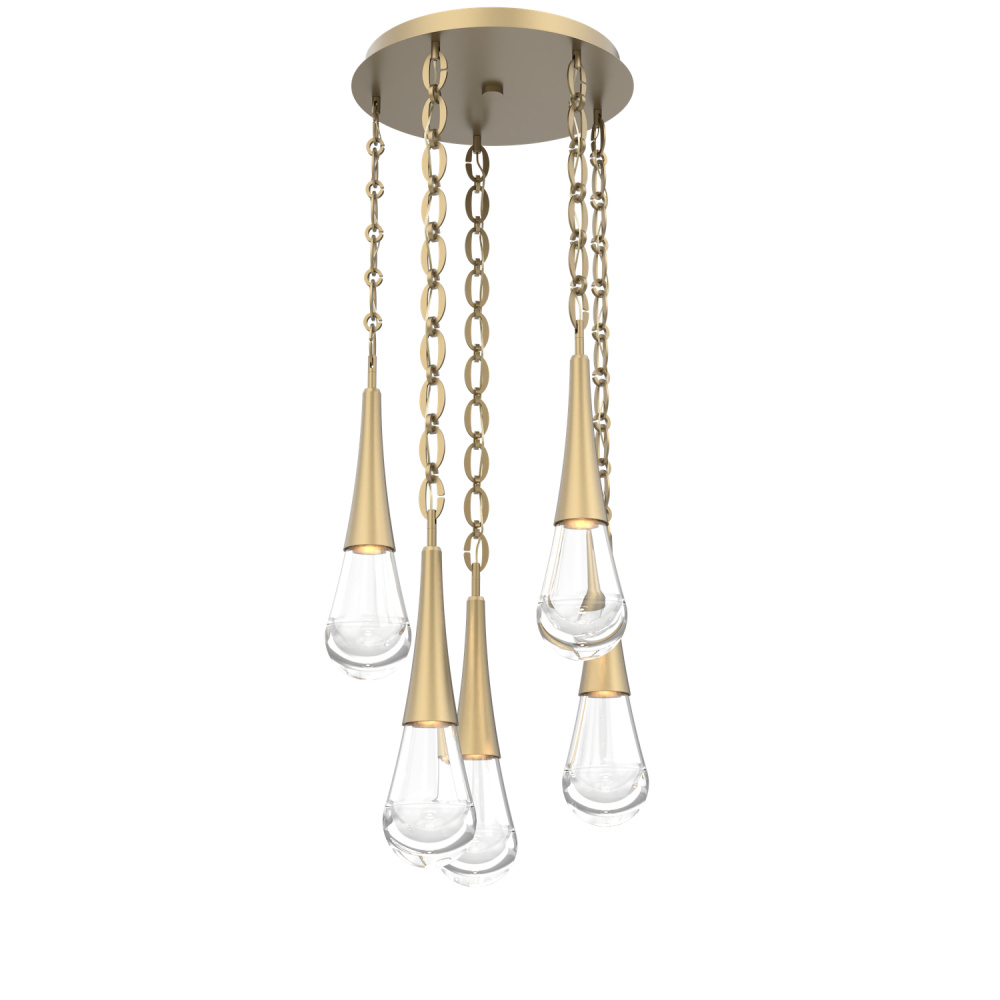 Raindrop Round 5pc Multi-Pendant with Chain