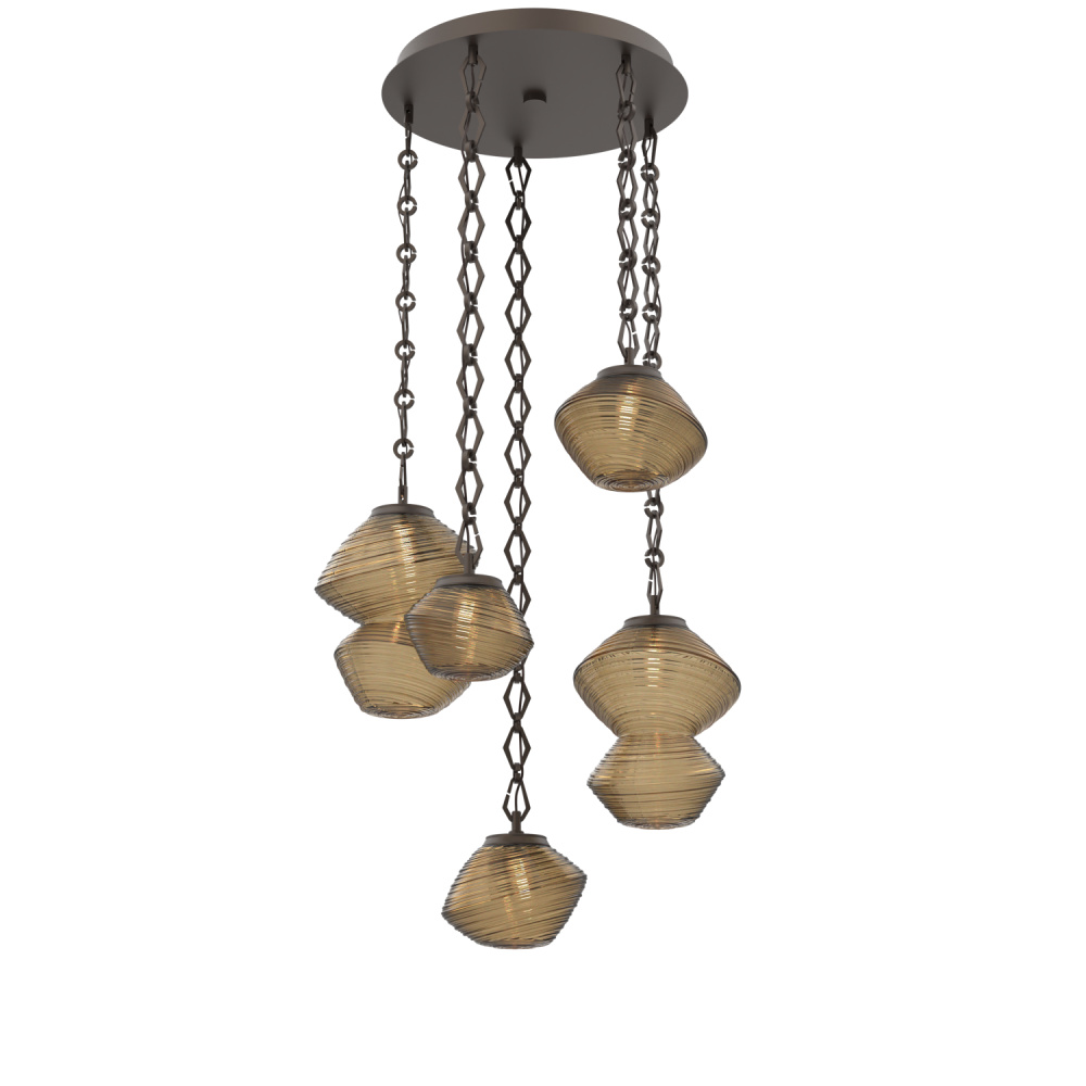 Mesa Round 5pc Multi-Pendant with Chain