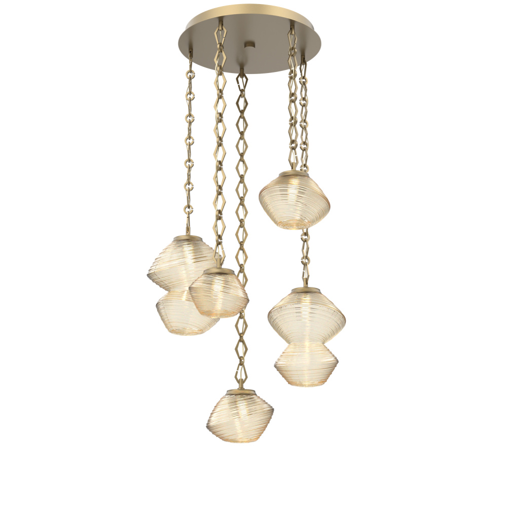 Mesa Round 5pc Multi-Pendant with Chain