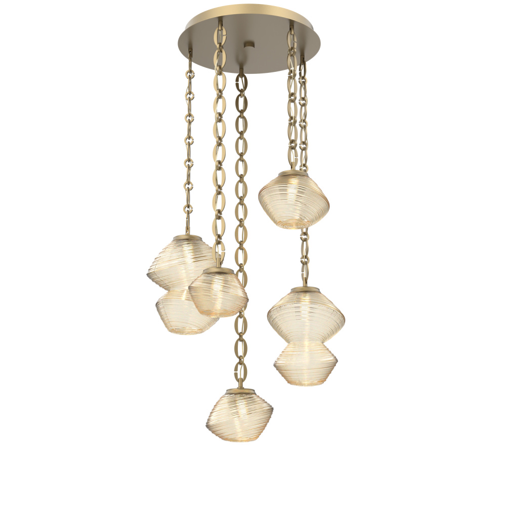 Mesa Round 5pc Multi-Pendant with Chain