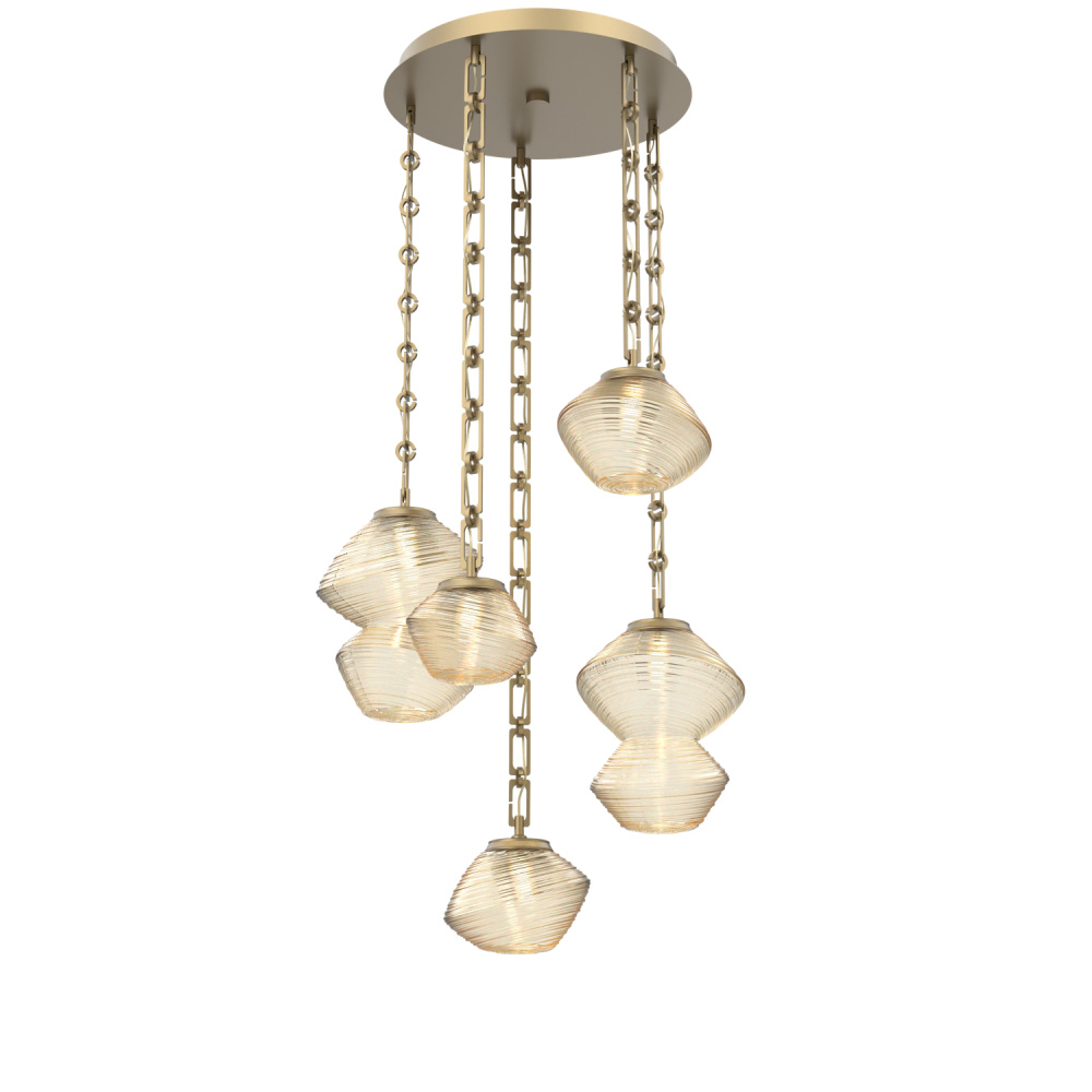 Mesa Round 5pc Multi-Pendant with Chain