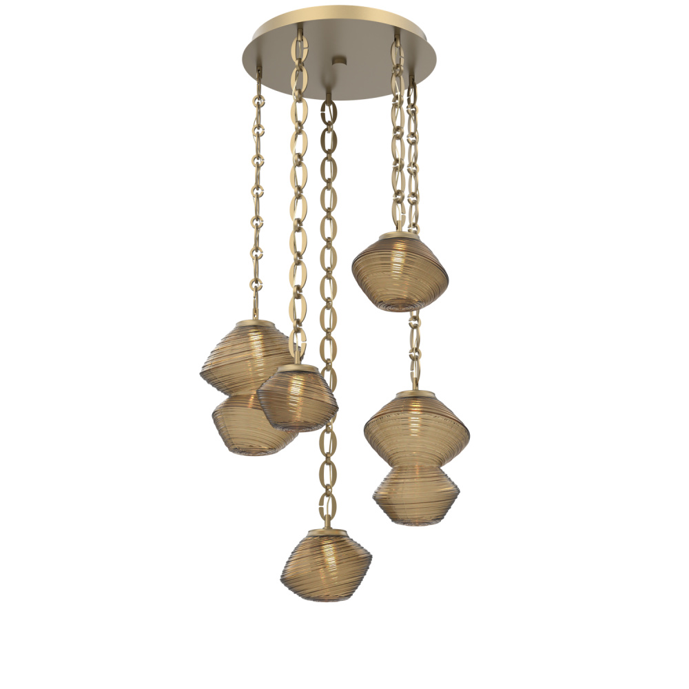 Mesa Round 5pc Multi-Pendant with Chain