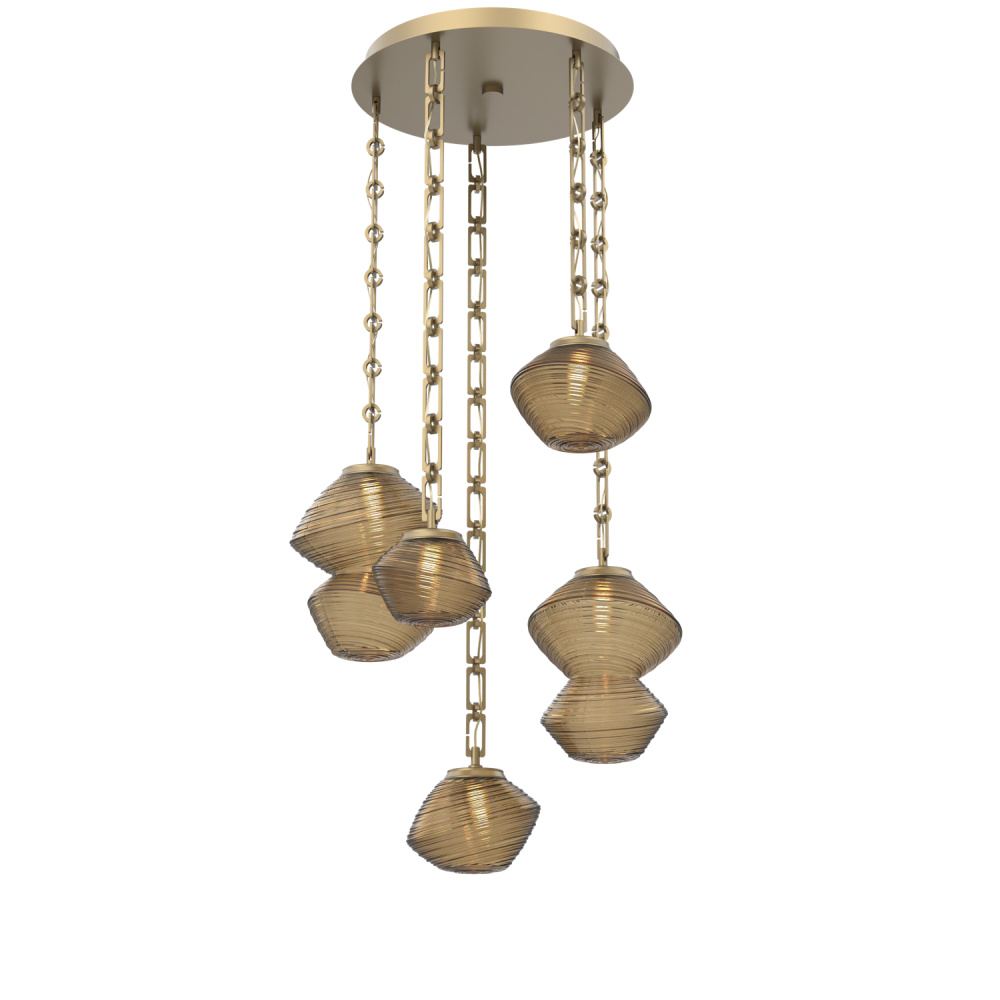 Mesa Round 5pc Multi-Pendant with Chain