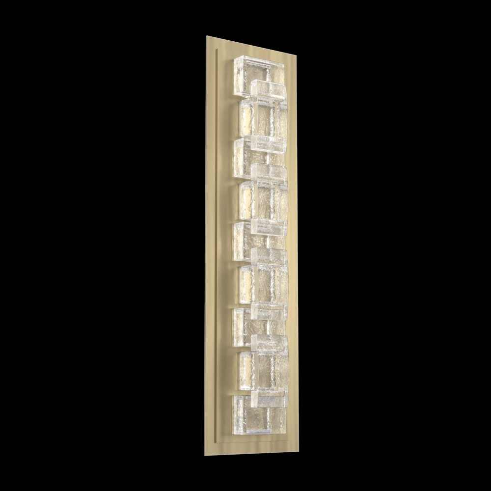 Tessera Sconce (M)-Heritage Brass-Tetro Cast Glass