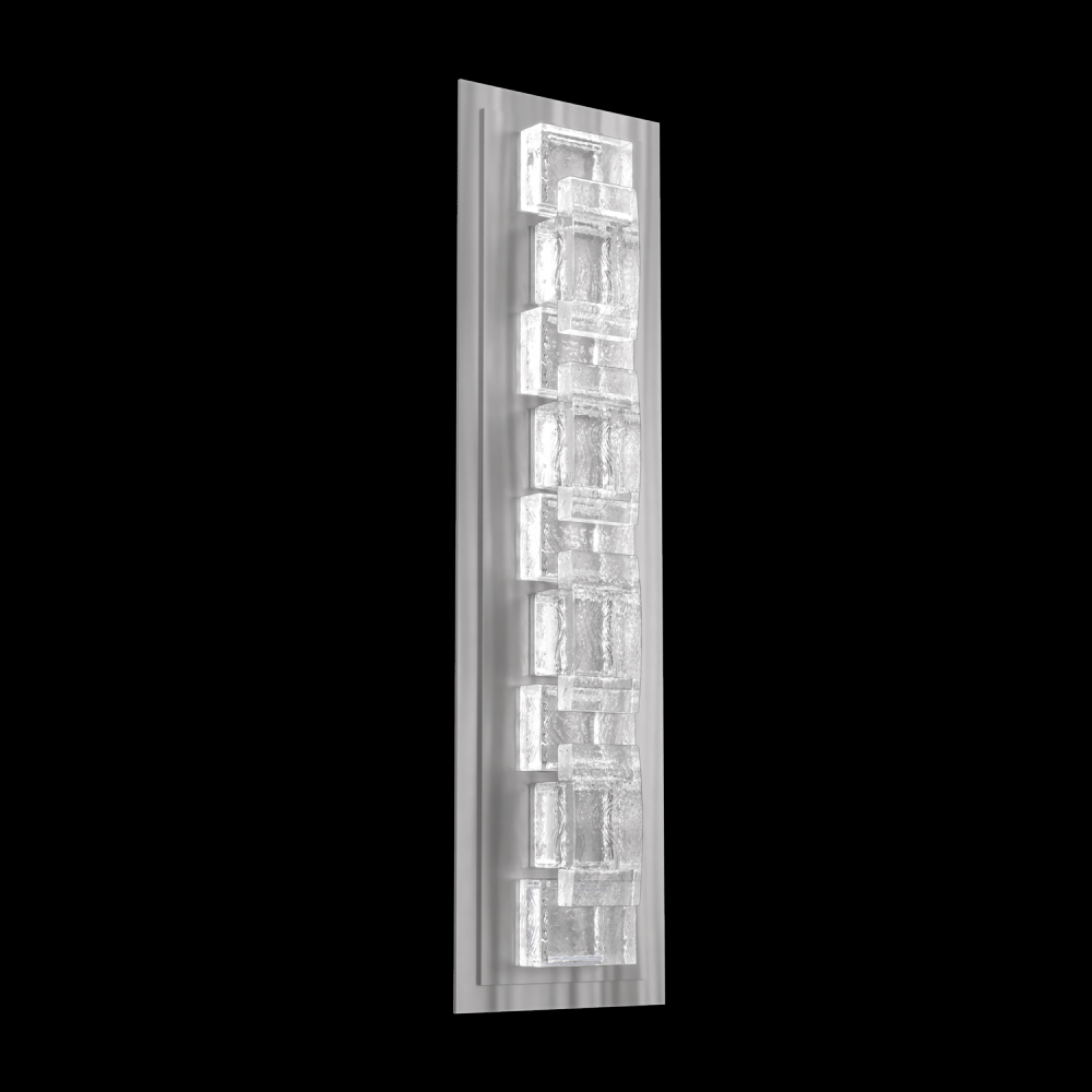 Tessera Sconce (M)-Satin Nickel-Tetro Cast Glass