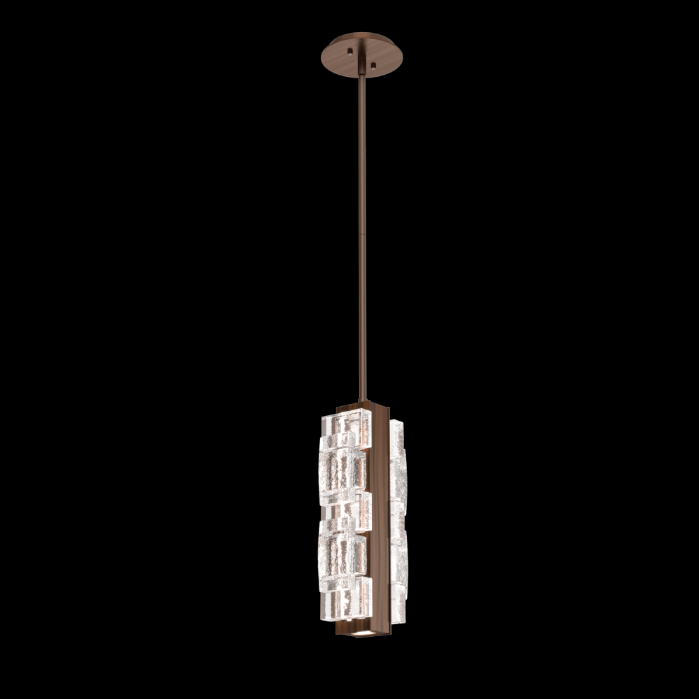 Tessera Pendant-Oil Rubbed Bronze-Tetro Cast Glass